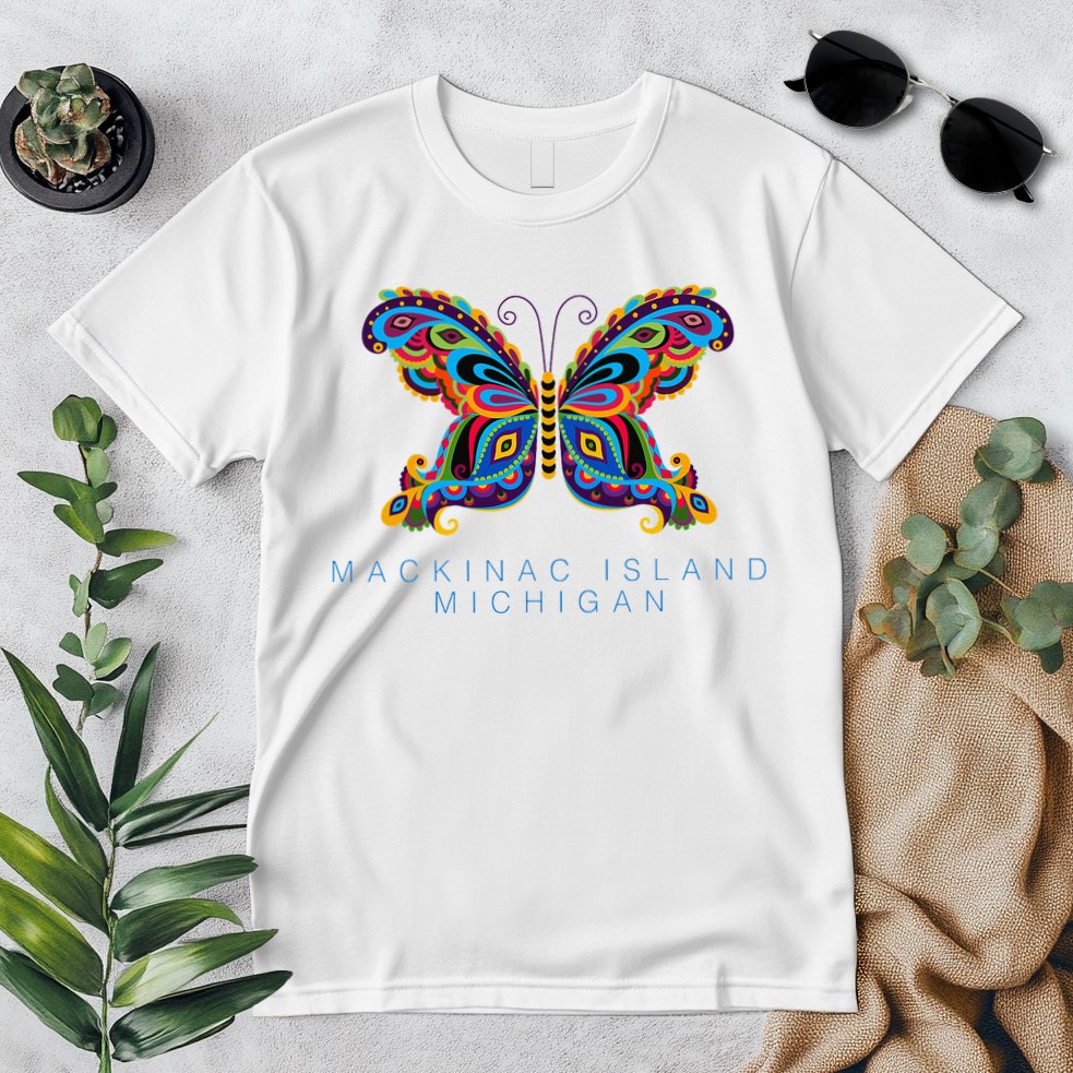 Mackinac Island Michigan Souvenir Butterfly Graphic Premium T-Shirt
