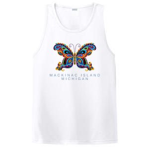 Mackinac Island Michigan Souvenir Butterfly Graphic PosiCharge Competitor Tank