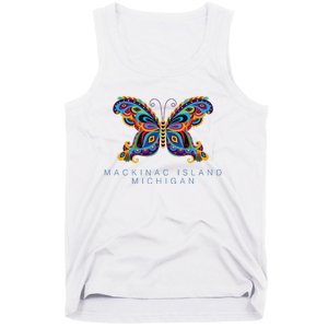 Mackinac Island Michigan Souvenir Butterfly Graphic Tank Top