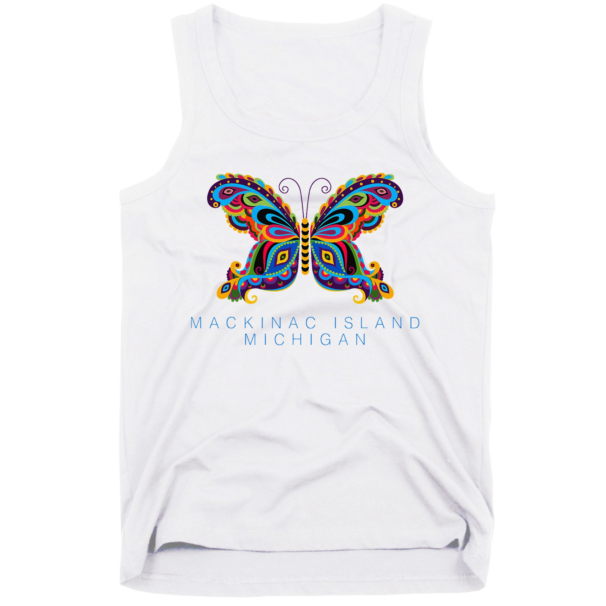 Mackinac Island Michigan Souvenir Butterfly Graphic Tank Top