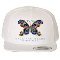 Mackinac Island Michigan Souvenir Butterfly Graphic Wool Snapback Cap