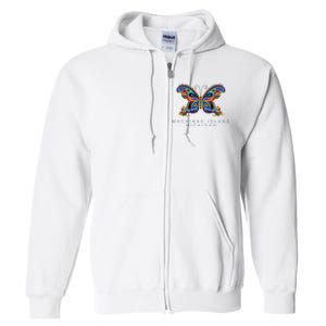 Mackinac Island Michigan Souvenir Butterfly Graphic Full Zip Hoodie