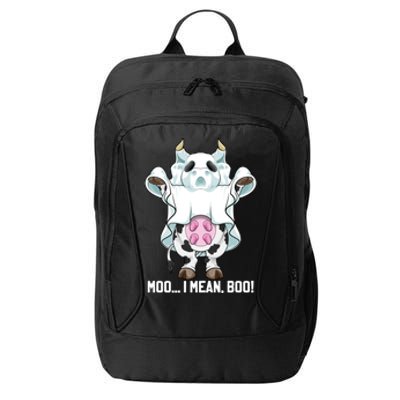 Moo I Mean Boo Ghost Cow Funny Halloween Costume Boys Cool Gift City Backpack