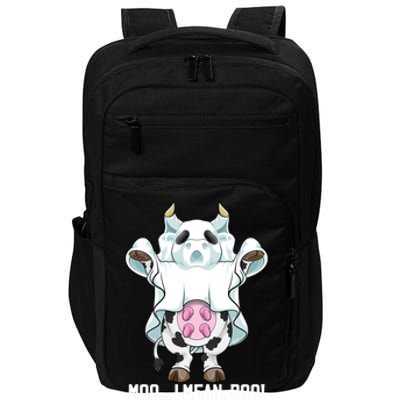 Moo I Mean Boo Ghost Cow Funny Halloween Costume Boys Cool Gift Impact Tech Backpack