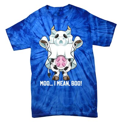 Moo I Mean Boo Ghost Cow Funny Halloween Costume Boys Cool Gift Tie-Dye T-Shirt