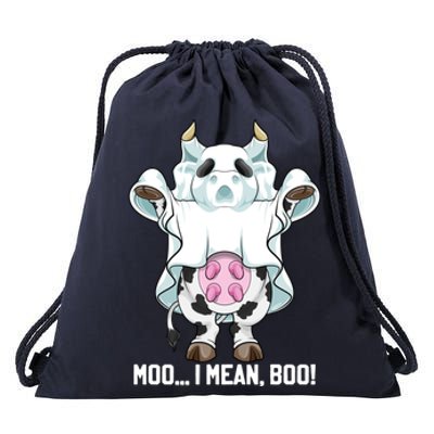 Moo I Mean Boo Ghost Cow Funny Halloween Costume Boys Cool Gift Drawstring Bag