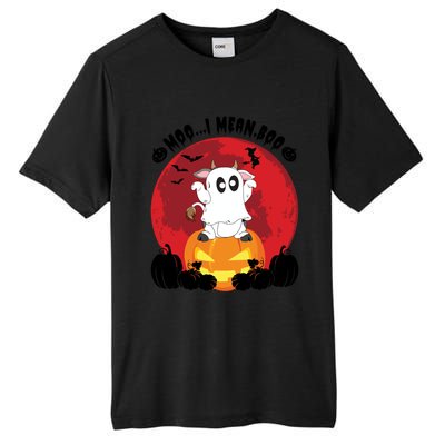 Moo I Mean Boo Ghost Cow Ghost Halloween Gift Tall Fusion ChromaSoft Performance T-Shirt