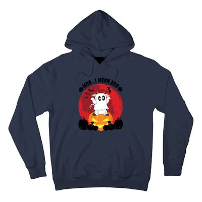 Moo I Mean Boo Ghost Cow Ghost Halloween Gift Hoodie