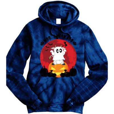 Moo I Mean Boo Ghost Cow Ghost Halloween Gift Tie Dye Hoodie