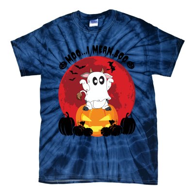 Moo I Mean Boo Ghost Cow Ghost Halloween Gift Tie-Dye T-Shirt