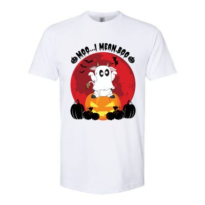 Moo I Mean Boo Ghost Cow Ghost Halloween Gift Softstyle CVC T-Shirt