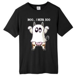 Moo I Mean Boo Ghost Cow Halloween Cow Lover Halloween Farm Gift Tall Fusion ChromaSoft Performance T-Shirt