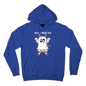 Moo I Mean Boo Ghost Cow Halloween Cow Lover Halloween Farm Gift Hoodie