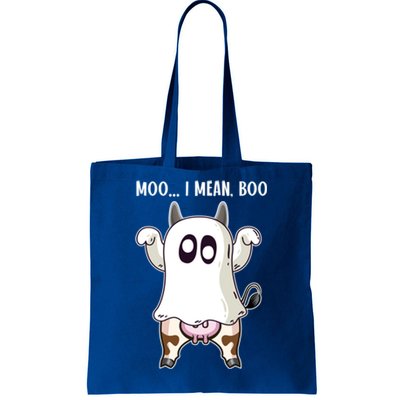 Moo I Mean Boo Ghost Cow Halloween Cow Lover Halloween Farm Gift Tote Bag