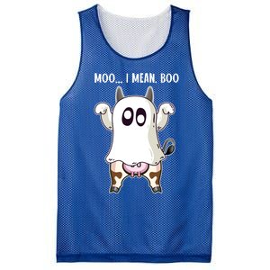 Moo I Mean Boo Ghost Cow Halloween Cow Lover Halloween Farm Gift Mesh Reversible Basketball Jersey Tank