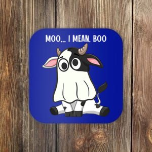 Moo I Mean Boo Ghost Cow Halloween Cow Lover Halloween Farm Gift Coaster