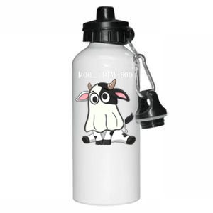 Moo I Mean Boo Ghost Cow Halloween Cow Lover Halloween Farm Gift Aluminum Water Bottle