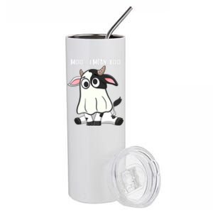 Moo I Mean Boo Ghost Cow Halloween Cow Lover Halloween Farm Gift Stainless Steel Tumbler