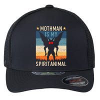 Mothman Is My Spirit Animal! Retro Mothman Quote Cryptid Flexfit Unipanel Trucker Cap