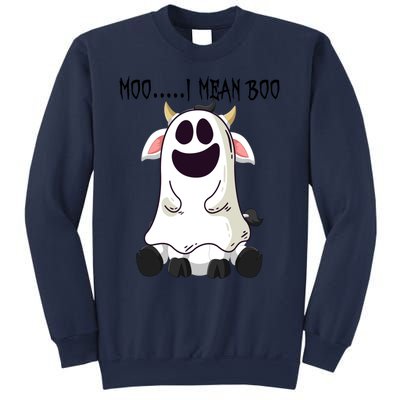 Moo I Mean Boo Ghost Cow Halloween Farmer Gift Sweatshirt