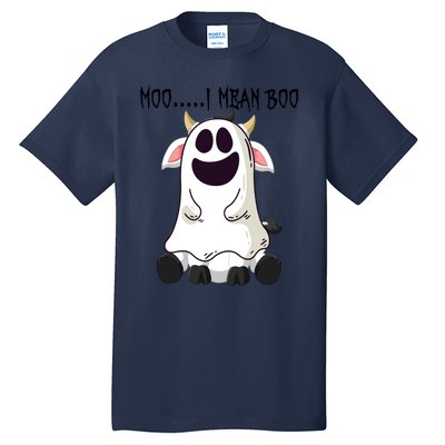 Moo I Mean Boo Ghost Cow Halloween Farmer Gift Tall T-Shirt