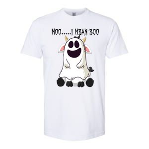 Moo I Mean Boo Ghost Cow Halloween Farmer Gift Softstyle® CVC T-Shirt