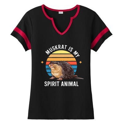 Muskrat Is My Spirit Animal Ladies Halftime Notch Neck Tee