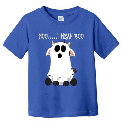 Moo I Mean Boo Ghost Cow Halloween Farmer Funny Gift Toddler T-Shirt