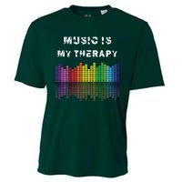 Music Is My Therapy Equalizer DJ Musical Quotes Gift Cooling Performance Crew T-Shirt