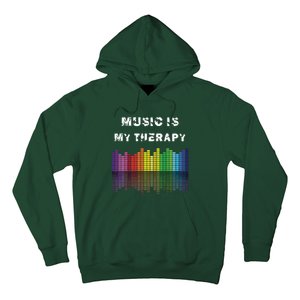 Music Is My Therapy Equalizer DJ Musical Quotes Gift Hoodie