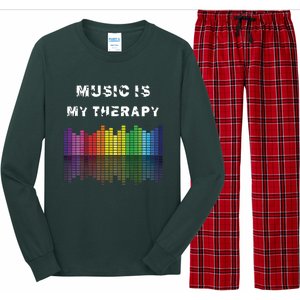 Music Is My Therapy Equalizer DJ Musical Quotes Gift Long Sleeve Pajama Set