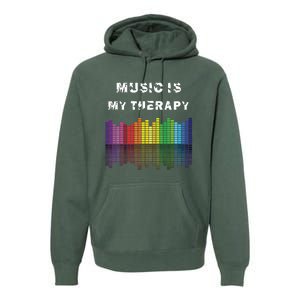 Music Is My Therapy Equalizer DJ Musical Quotes Gift Premium Hoodie