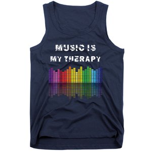 Music Is My Therapy Equalizer DJ Musical Quotes Gift Tank Top