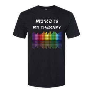 Music Is My Therapy Equalizer DJ Musical Quotes Gift Softstyle CVC T-Shirt