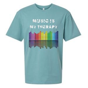 Music Is My Therapy Equalizer DJ Musical Quotes Gift Sueded Cloud Jersey T-Shirt