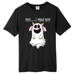 Moo I Mean Boo Ghost Cow Halloween Farmer Funny Gift Tall Fusion ChromaSoft Performance T-Shirt