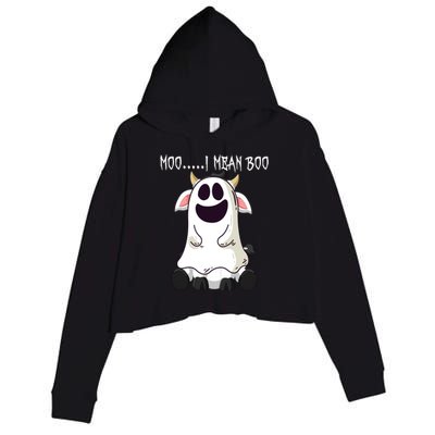 Moo I Mean Boo Ghost Cow Halloween Farmer Funny Gift Crop Fleece Hoodie