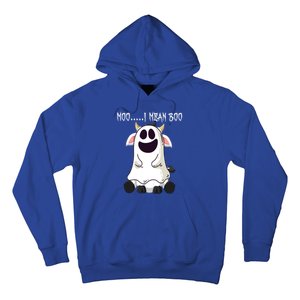 Moo I Mean Boo Ghost Cow Halloween Farmer Funny Gift Hoodie