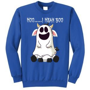 Moo I Mean Boo Ghost Cow Halloween Farmer Funny Gift Sweatshirt