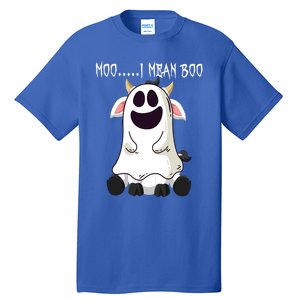 Moo I Mean Boo Ghost Cow Halloween Farmer Funny Gift Tall T-Shirt