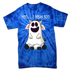 Moo I Mean Boo Ghost Cow Halloween Farmer Funny Gift Tie-Dye T-Shirt