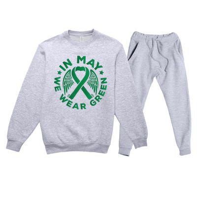 May is Mental Health Awareness Month In May We Wear Green Premium Crewneck Sweatsuit Set