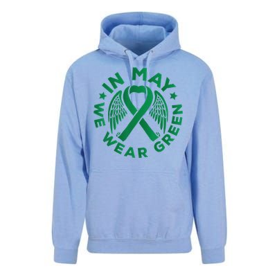 May is Mental Health Awareness Month In May We Wear Green Unisex Surf Hoodie