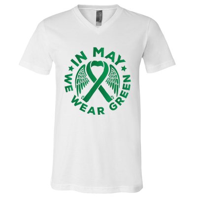 May is Mental Health Awareness Month In May We Wear Green V-Neck T-Shirt