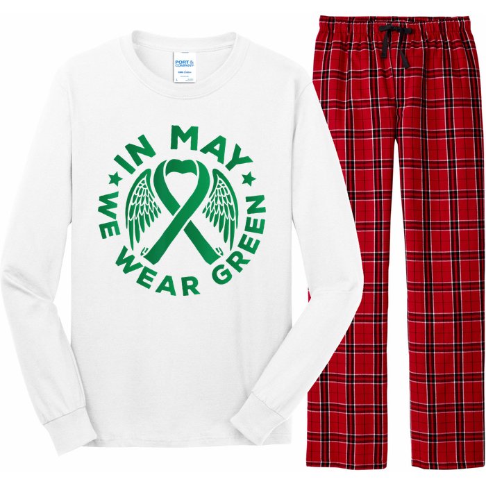 May is Mental Health Awareness Month In May We Wear Green Long Sleeve Pajama Set