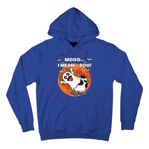 Moo I Mean Boo Ghost Cow Halloween Moon Gift Hoodie