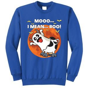 Moo I Mean Boo Ghost Cow Halloween Moon Gift Sweatshirt