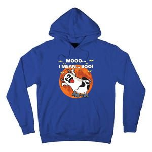 Moo I Mean Boo Ghost Cow Halloween Moon Gift Tall Hoodie