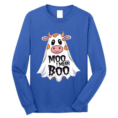 Moo I Mean Boo Cow Halloween Animal Fun Costume Party Great Gift Long Sleeve Shirt