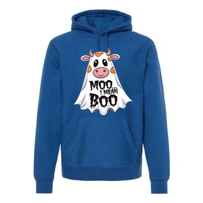 Moo I Mean Boo Cow Halloween Animal Fun Costume Party Great Gift Premium Hoodie